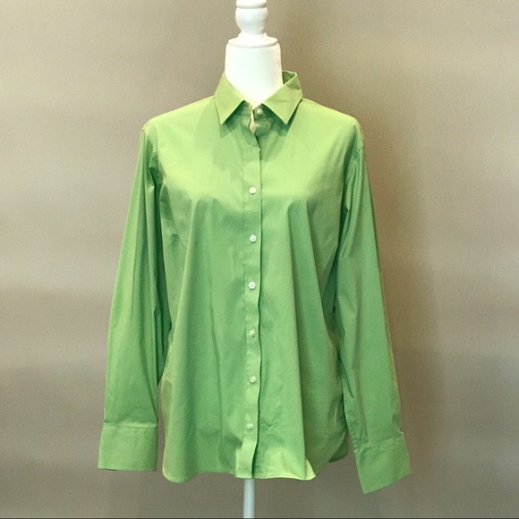 Land’s End Cotton Blend Shirt No-Gap Button Front - Picture 1 of 6